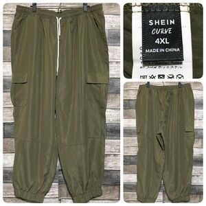 Shein Curve Cargo Jogger Pants Women’s 4XL Olive Green (Inseam 27)